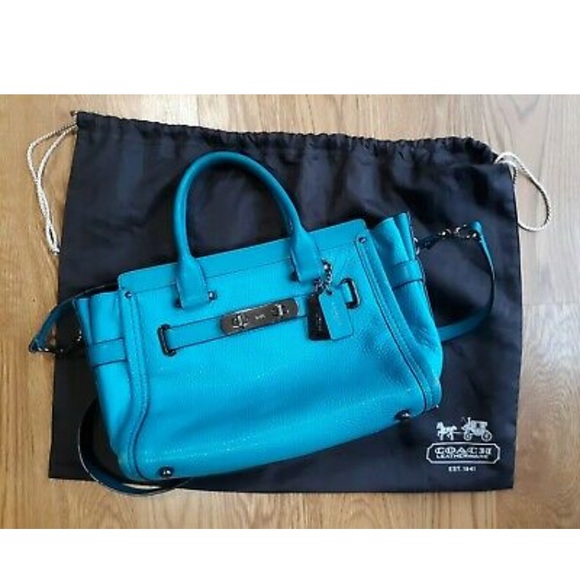 Coach swagger 27 turquoise teal beautiful - Picture 1 of 3